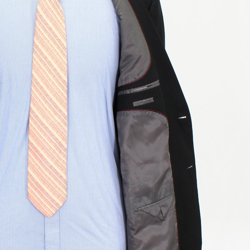 Statements 42L 36x31 Gray Striped 2-Button Suit R195 - Picture 12 of 15